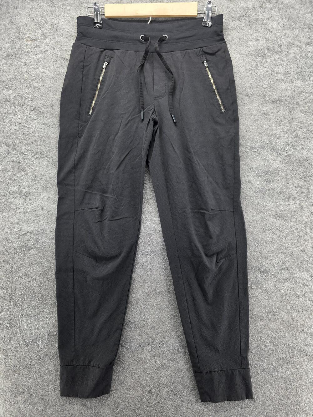 Athleta Jogger Pants Womens 2 Black Trek The North Jogger Zip Pocket Elastic